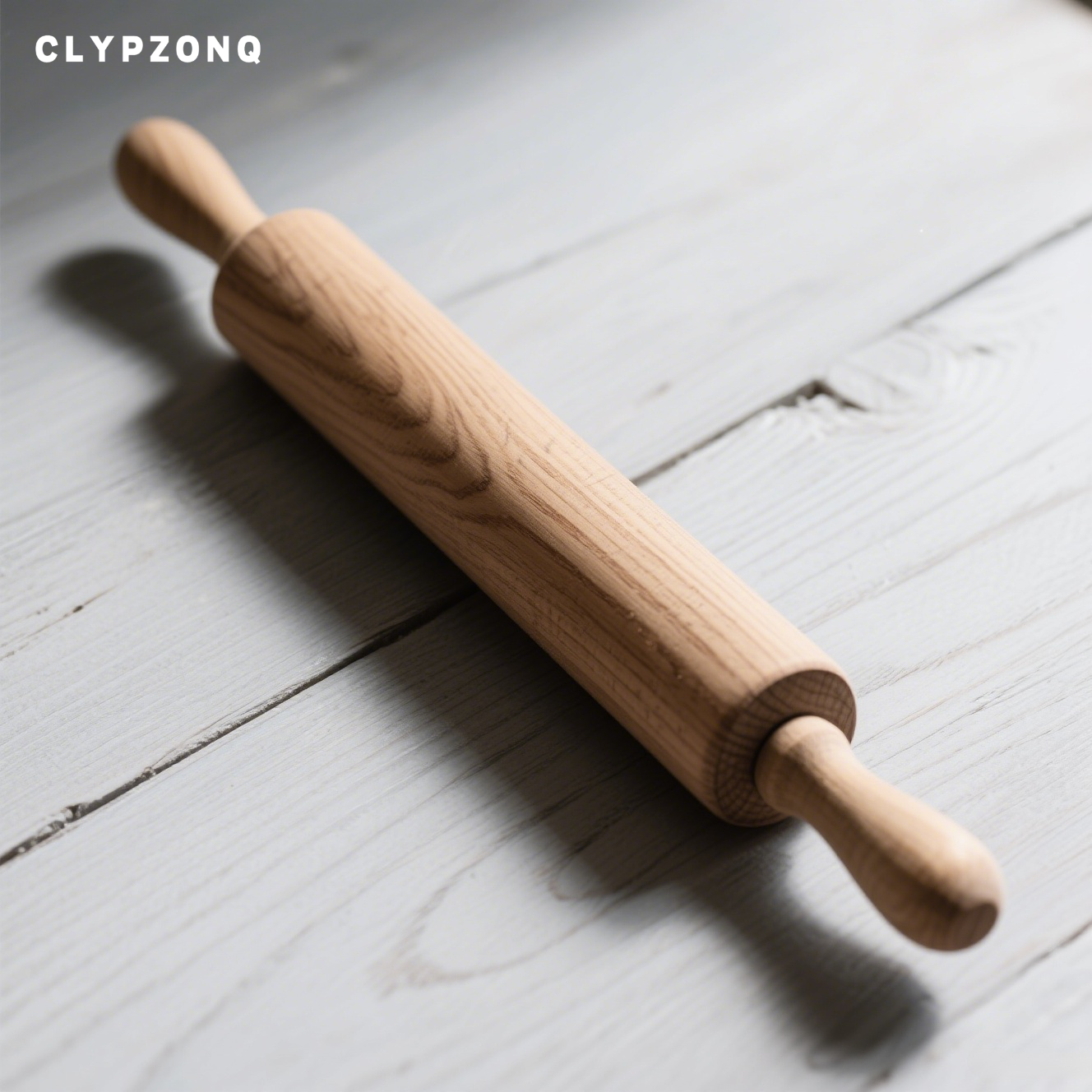 麺棒でうどん生地を伸ばしている様子