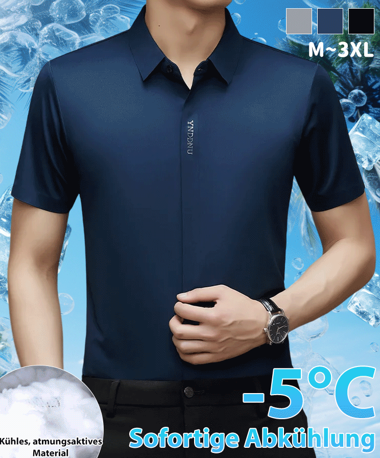 Herren Premium Ice Silk Kurzarmhemd