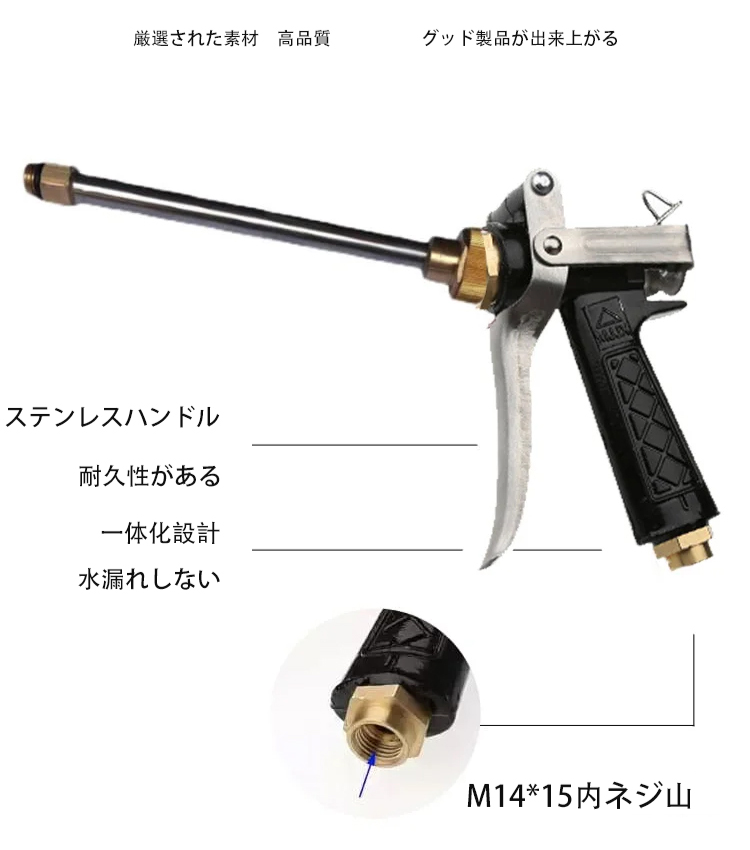 高圧扇形噴霧化水ガン