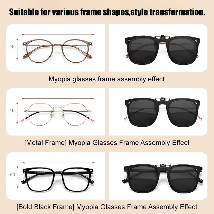 Foldable portable polarized glasses can be used for myopia.