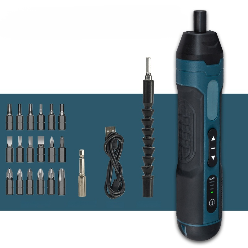 【DIY専用・初心者向け】電動ドライバー 小型 USB充電式 磁気式 プラス/マイナス/四角/六角/星型 電動ドリル コードレス 16点ドライバーセット 延長ロッド付き 手動/トルク3段階/正逆切替ド