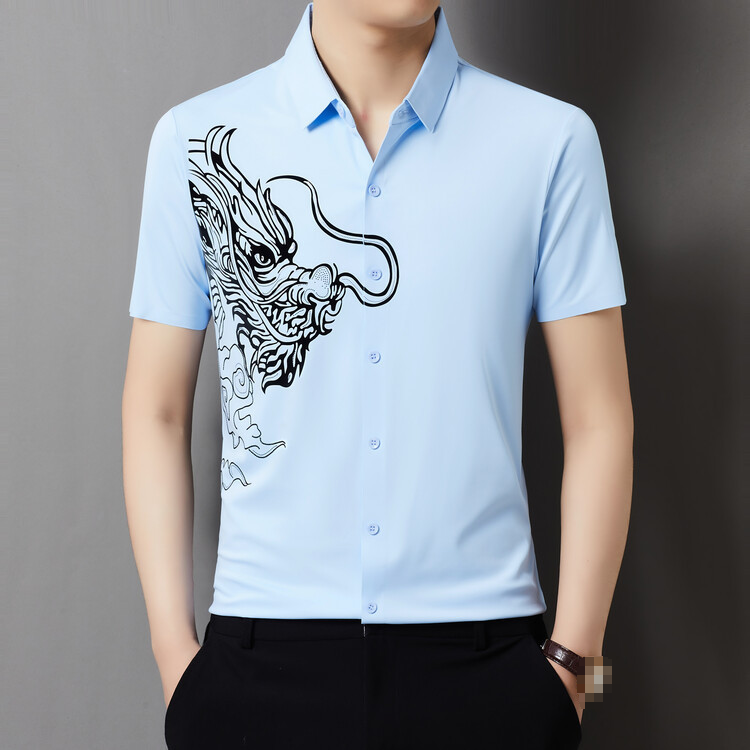 [신룡로고]남성 고탄력 반팔 셔츠