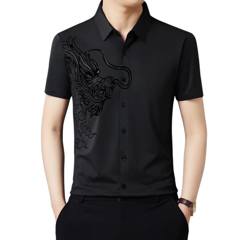 [신룡로고]남성 고탄력 반팔 셔츠