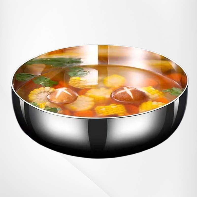 家庭用極厚ステンレス洗面器・蓋なし多用途ボウル・スープ鍋