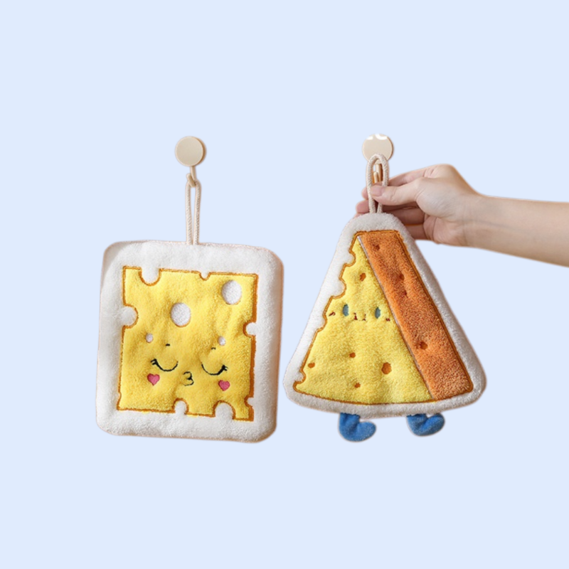 Kitchen cute cartoon hand towel thickened coral velvet quickdrying hand towel hanging hand towel