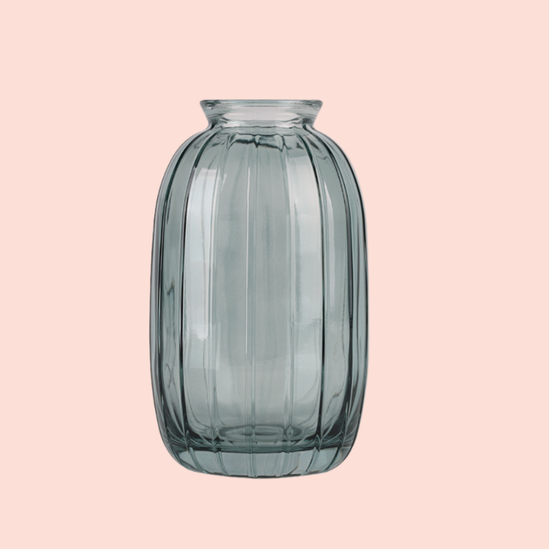 Nordic simple relief glass transparent small vase