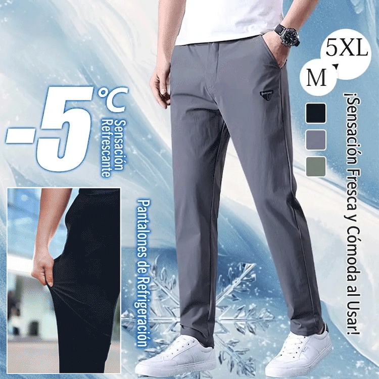 Pantalones rectos elásticos