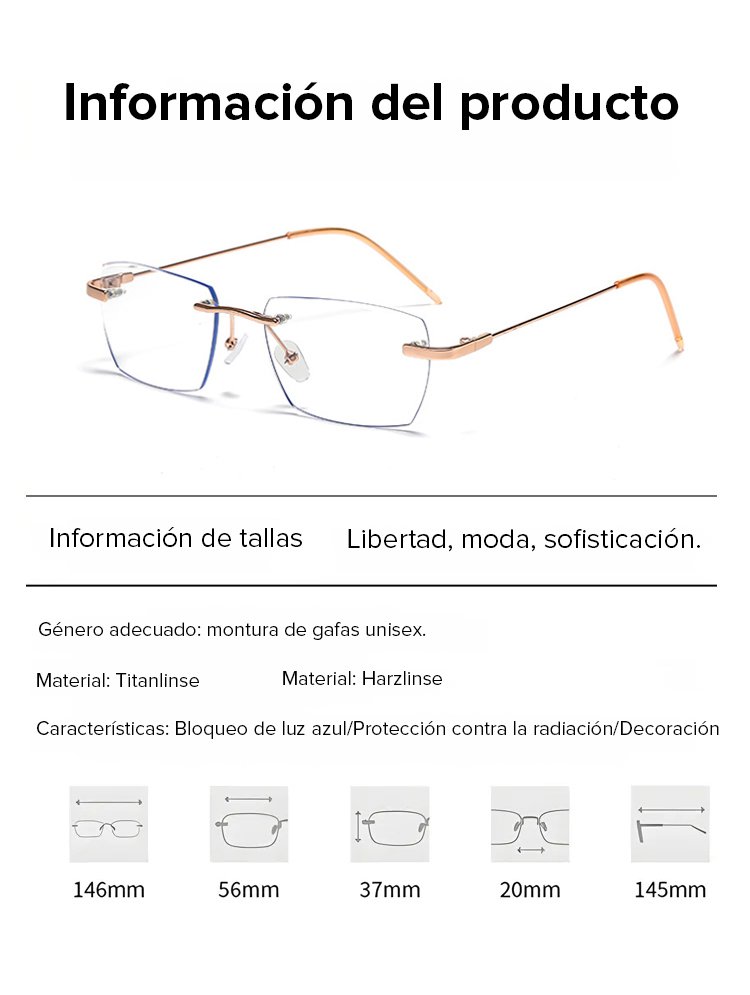 Eterlens Gafas de lectura sin marco con lentes fotocromáticos 【Unisex】