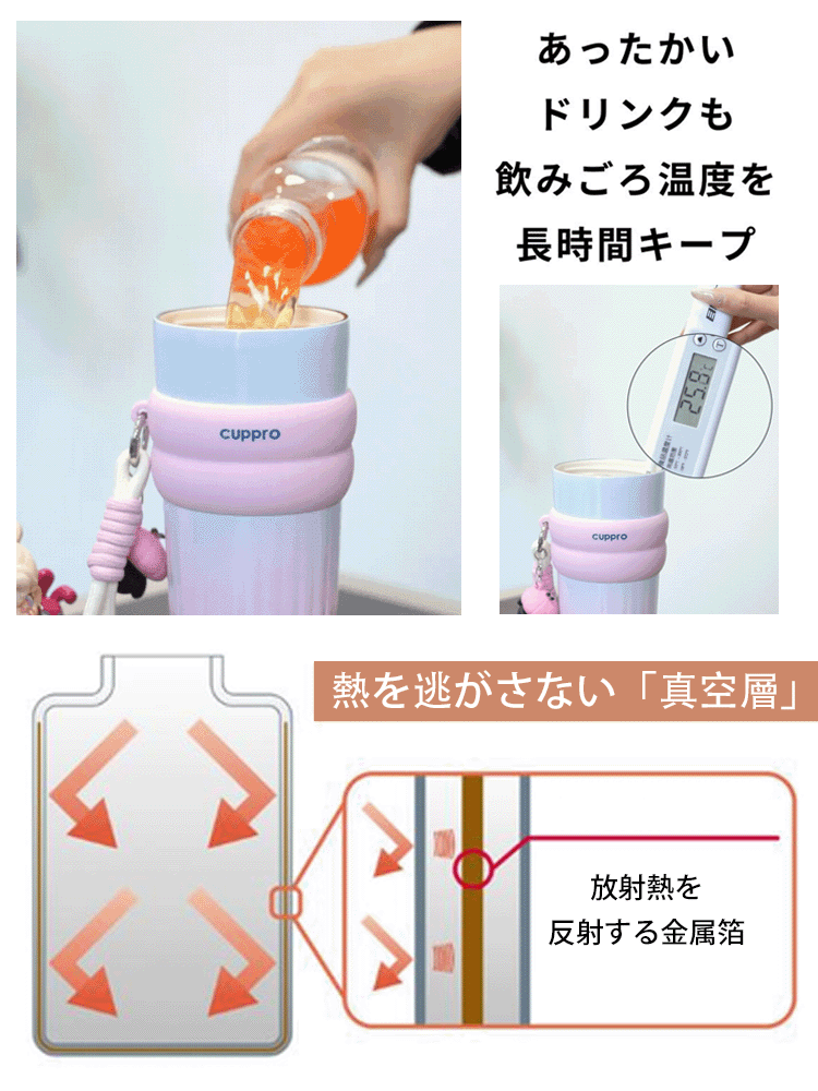 保温保冷ストロー付きタンブラー
