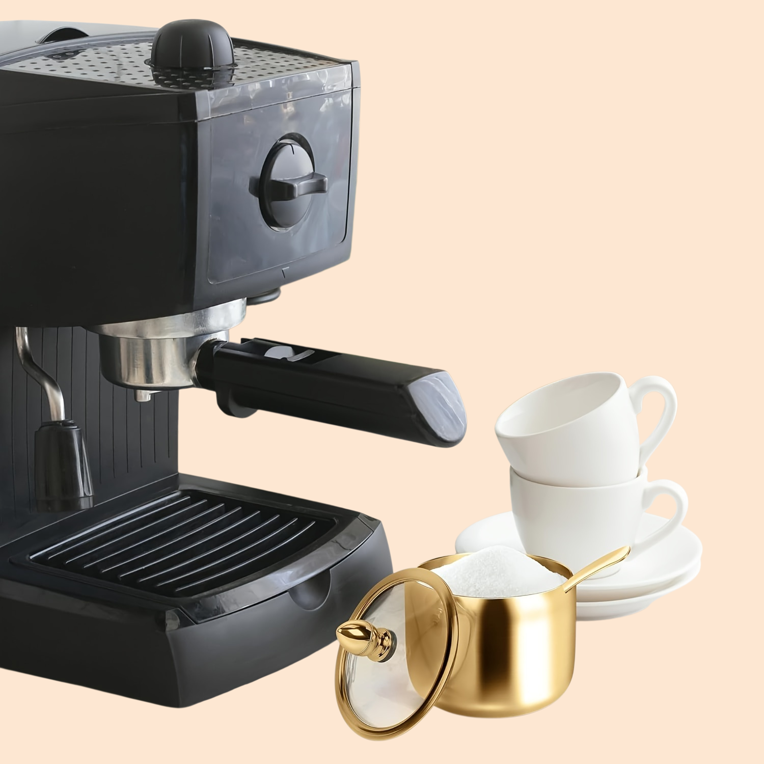 ゴールドステンレス製シュガーボウル