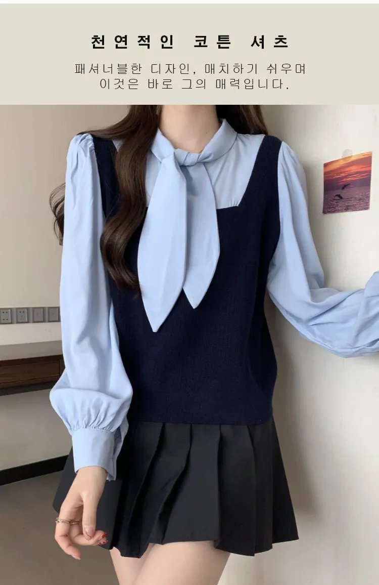 감각적인 스트링 니트 베스트 디테일