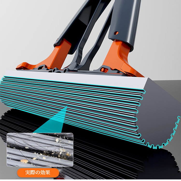 ハンドフリーコットン吸水モップ 厚手スポンジモップ レイジー・プレッシャー・スクイーズ・ホーム・モップ