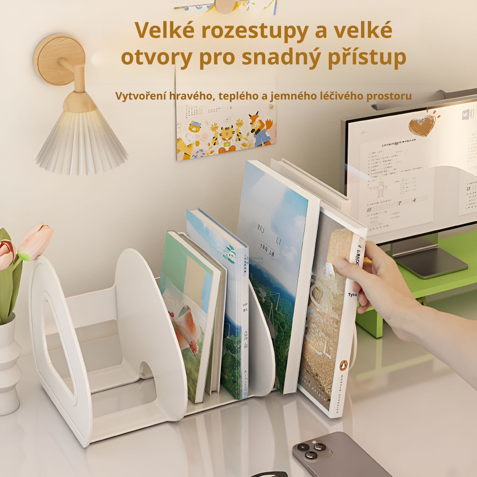 Stolní organizér na knihy a časopisy na pracovním stole