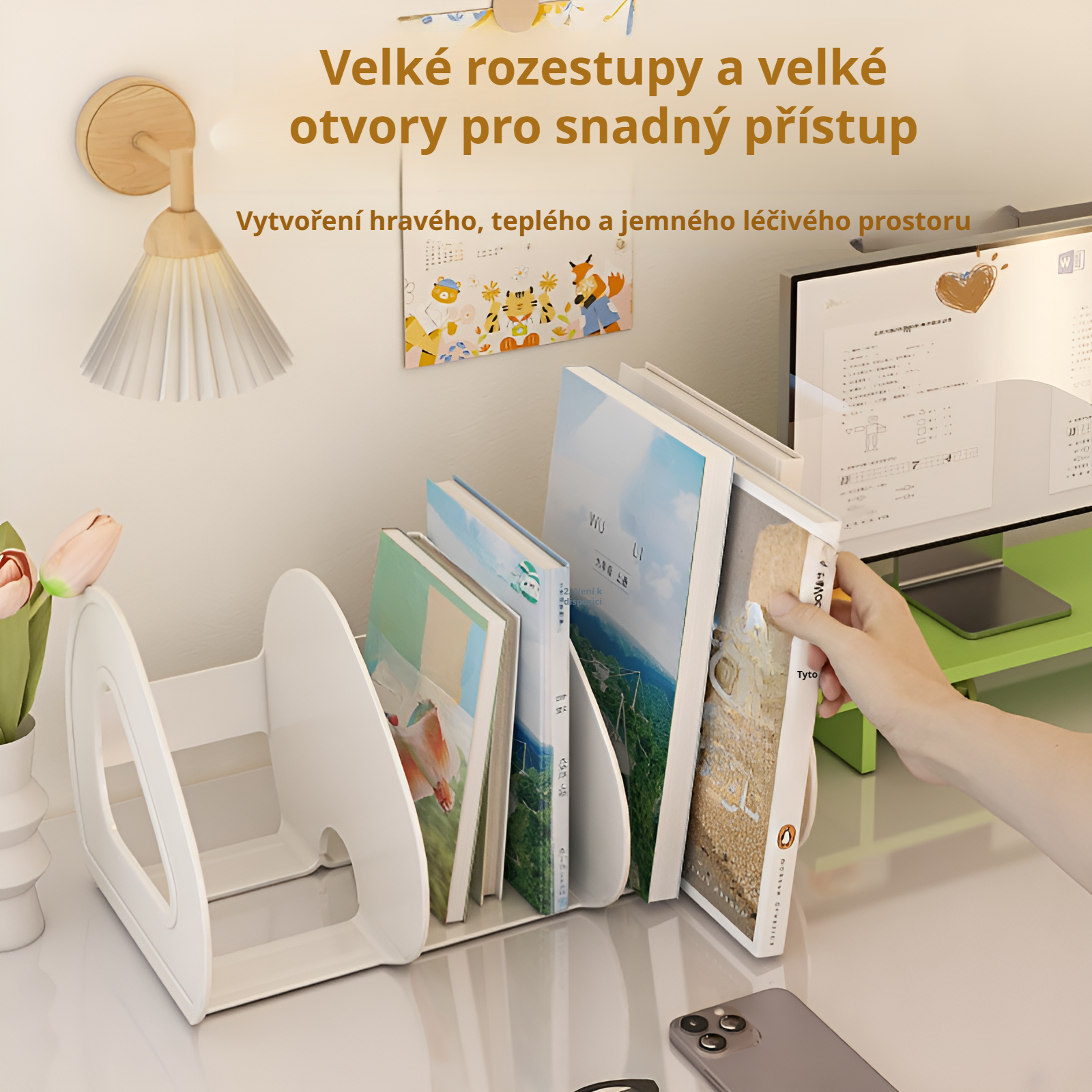 Stolní organizér na knihy a časopisy