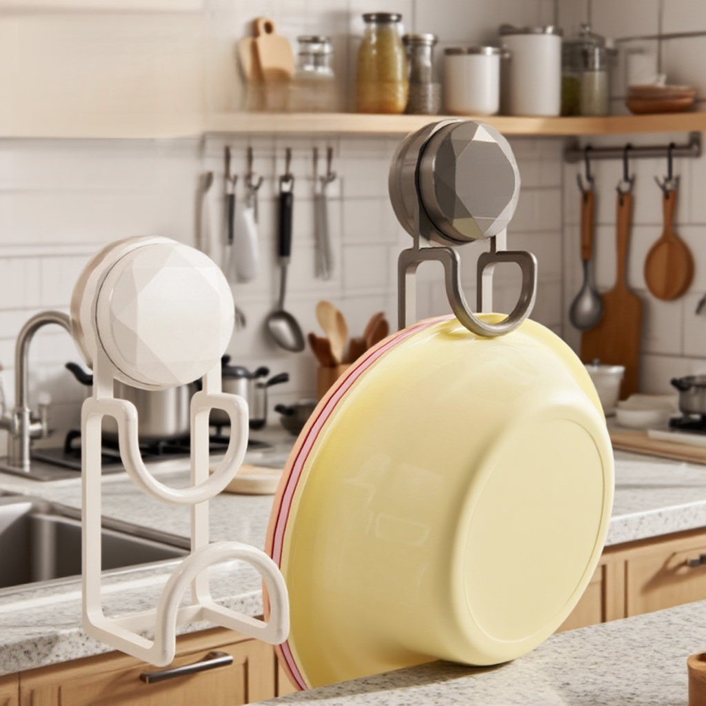 加粗加厚吸盤臉盆收納架