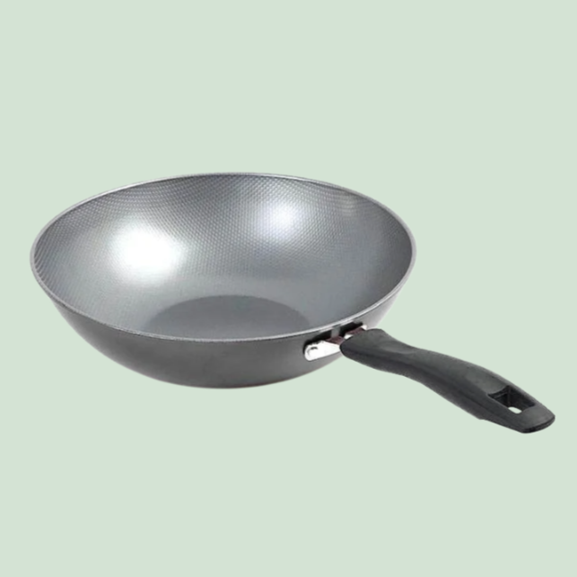 스테인리스강을 두껍게 하고 눌어붙지 않는 프라이팬.