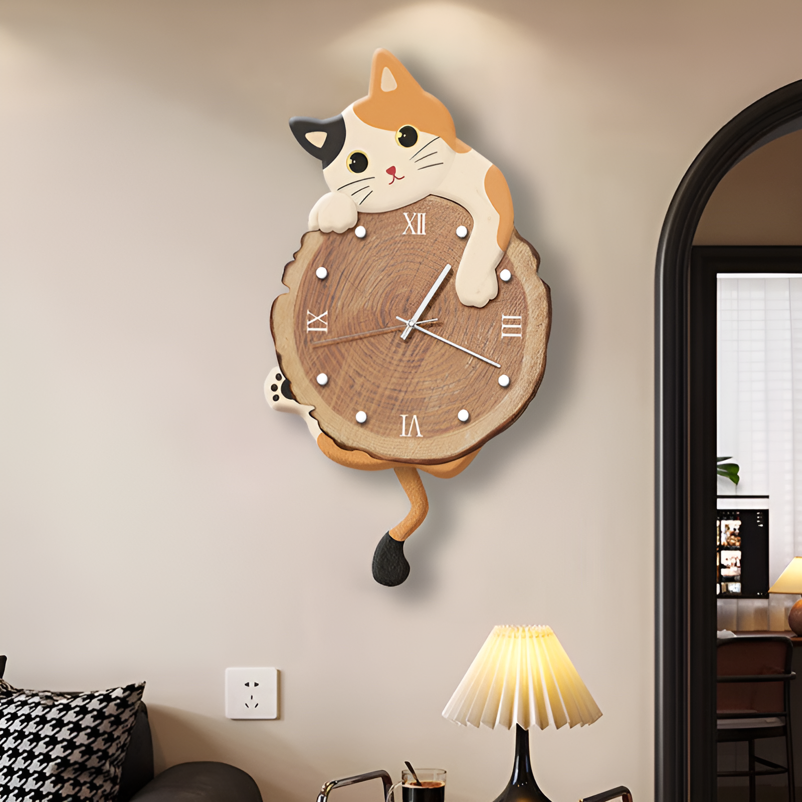 猫型壁掛け時計　リビング用新作創意時計