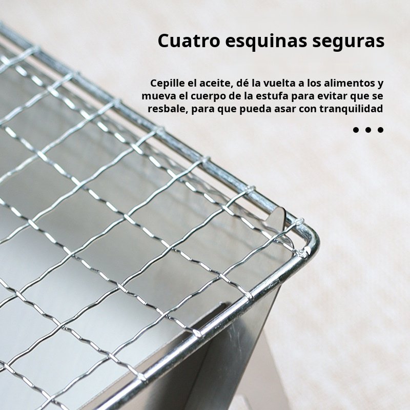 Estufa de tarjeta plegable para exteriores, parrilla de barbacoa, fuego de carbón, estufa de leña, m