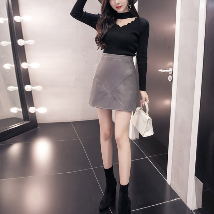 【ファッションミニスカート】Aライン 柔らか 着回し トレンド レザー 美シルエット美脚 ソフト革