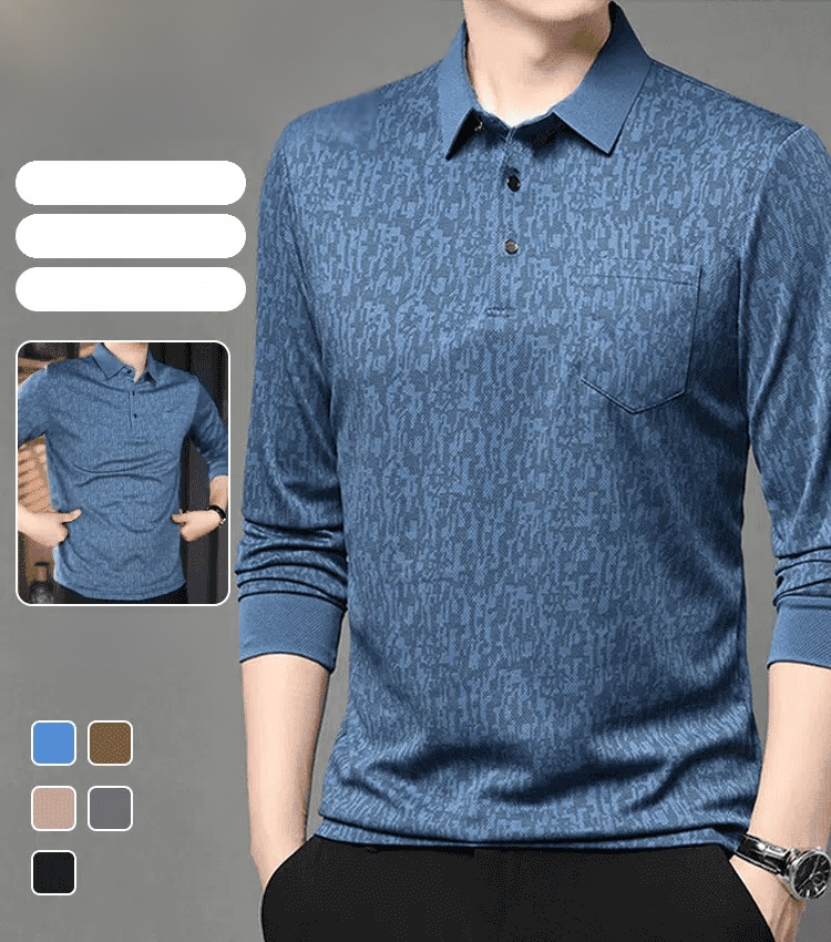 남성용 캐주얼  패션 긴팔 폴로티