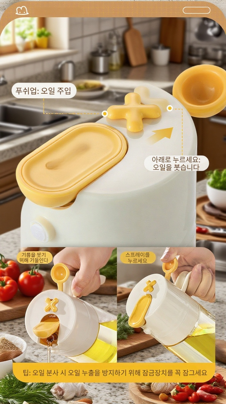 안개화 겸용 유리 양념병 디자인