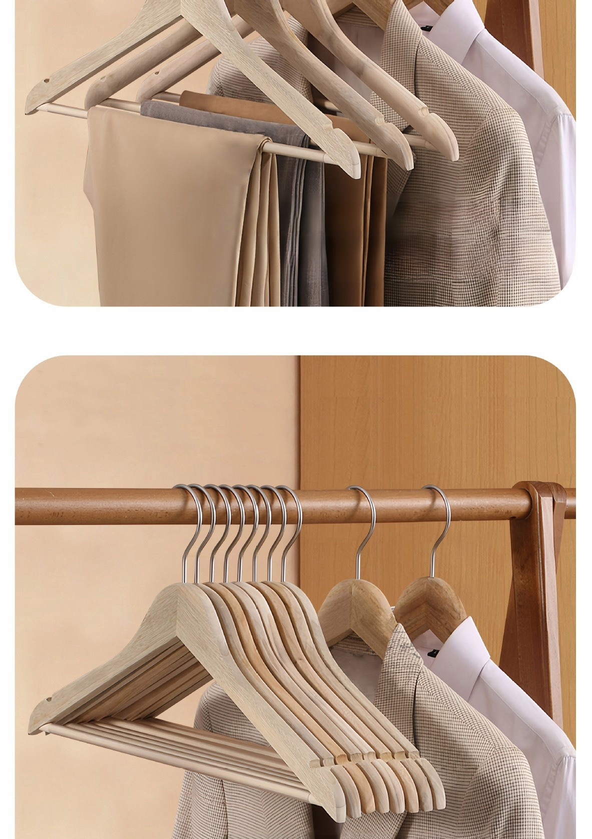 Close-up of high manganese steel material on coat rack