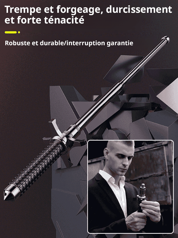 Bâton de randonnée télescopique multifonction en acier allié avec serrure de résistance pour extérie