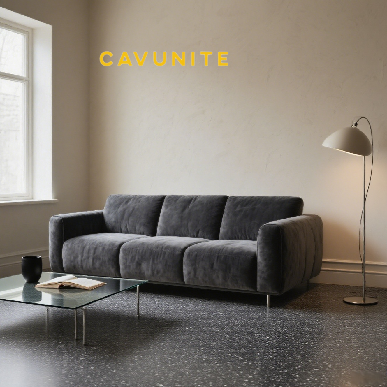 フレンチスタイルの軽量ラグジュアリーブラックソファ