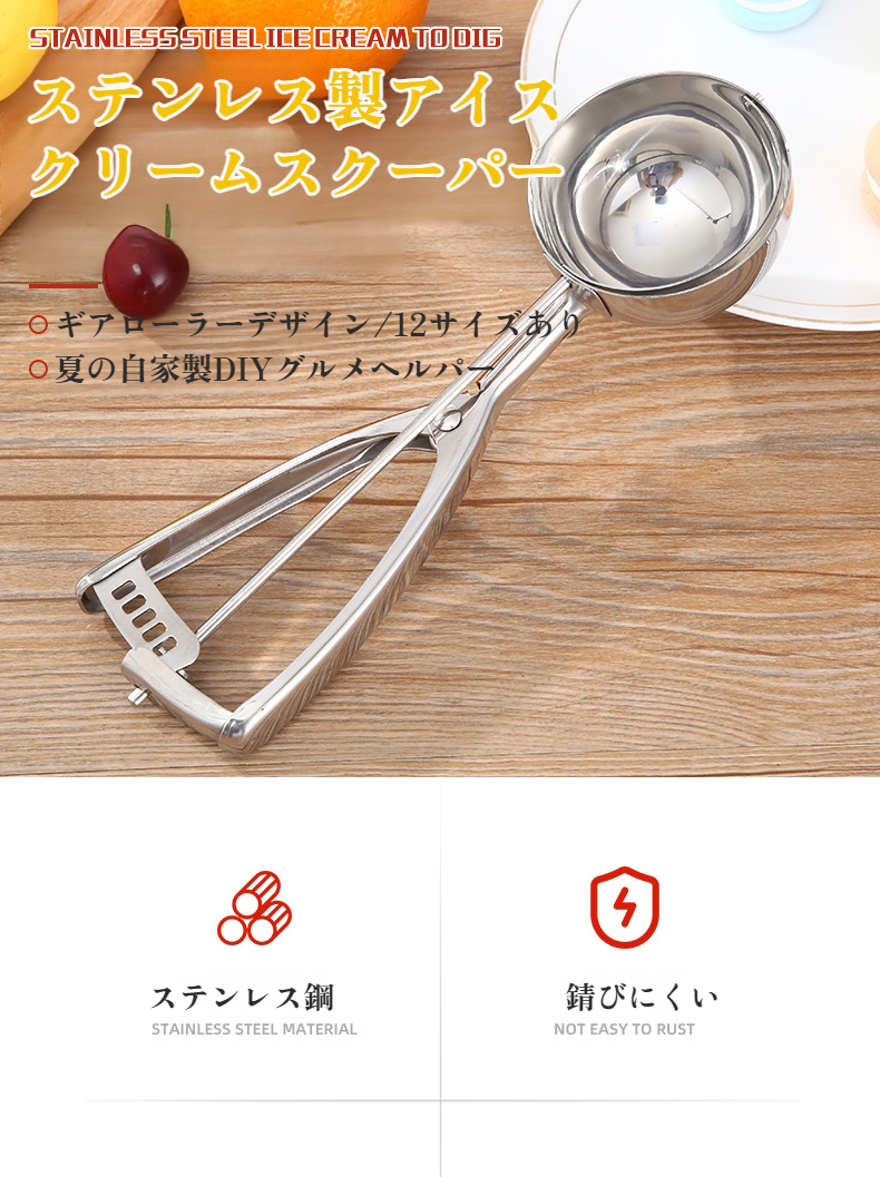 304ステンレス鋼製フルーツスクーパーの全体像