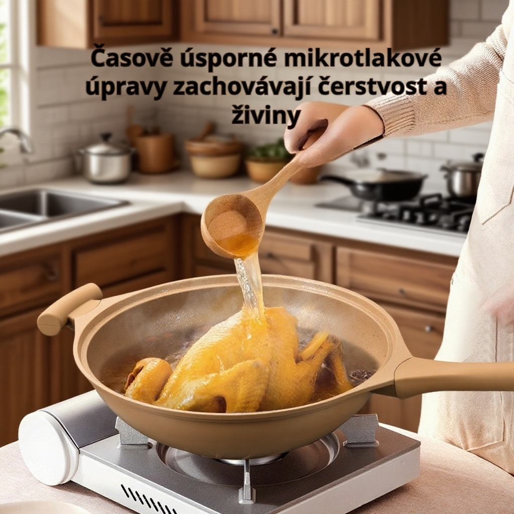 Nepřilnavá domácí pánev s mikro-tlakem