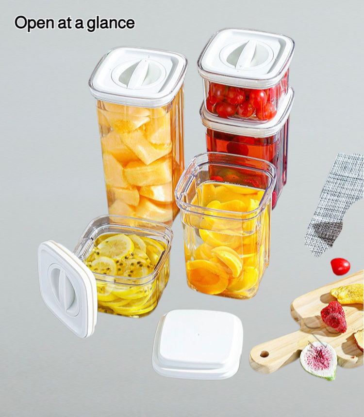 Household Rotating Transparent Sealed Jar Kitchen Storage Box