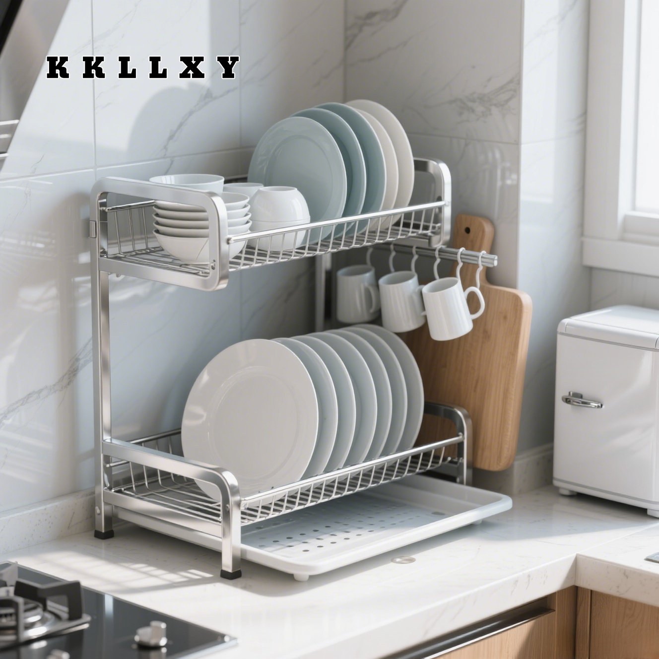 주방용 다기능 배수 랙 설치 모습