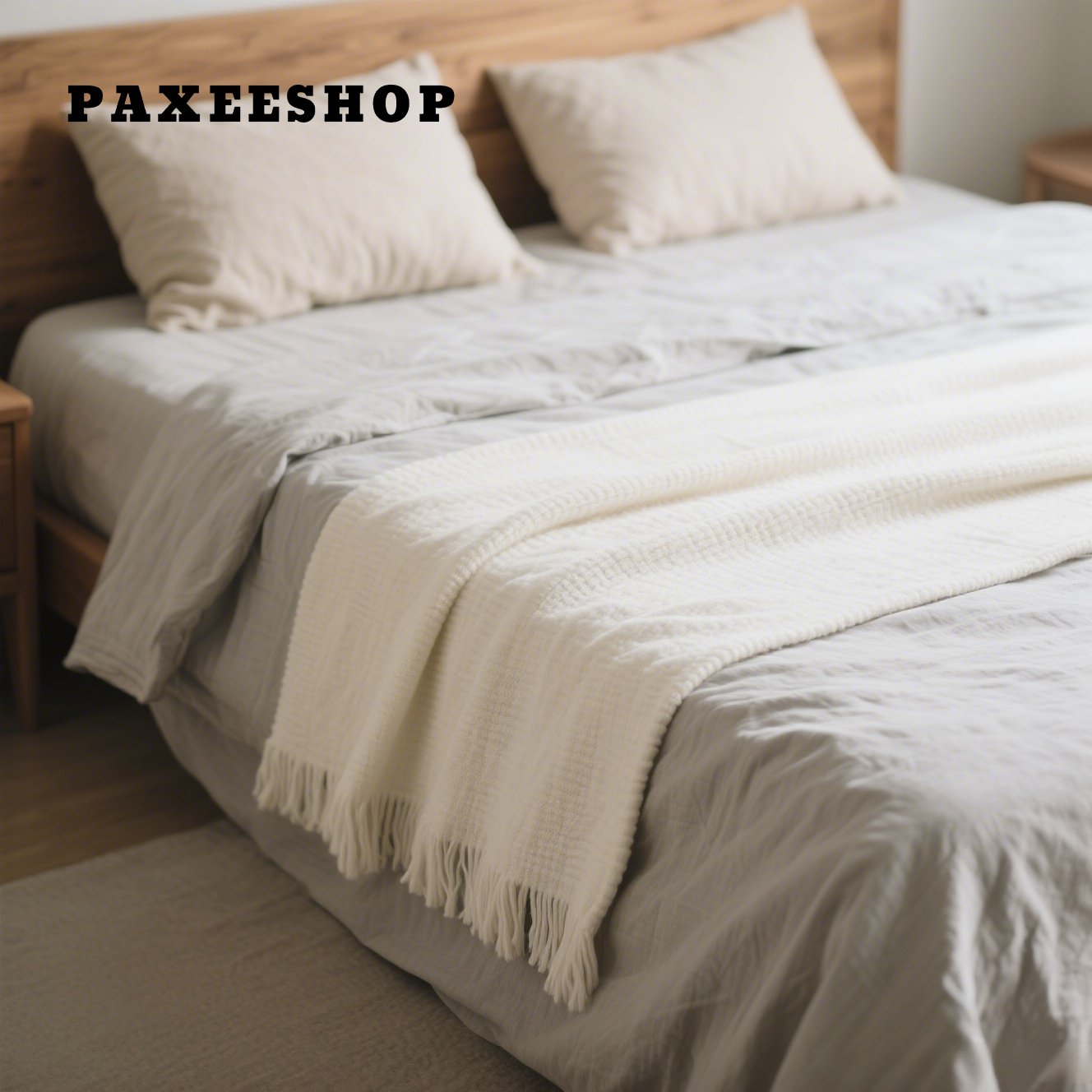 가벼운 고급 담요 침실 인테리어 연출