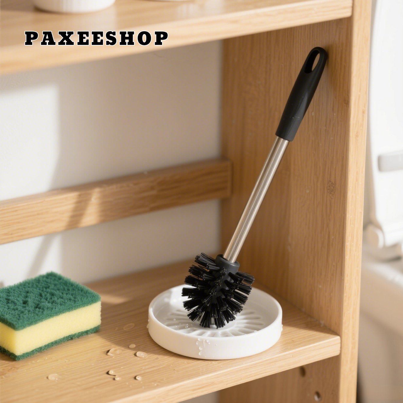 견고한 손잡이의 변기 브러시