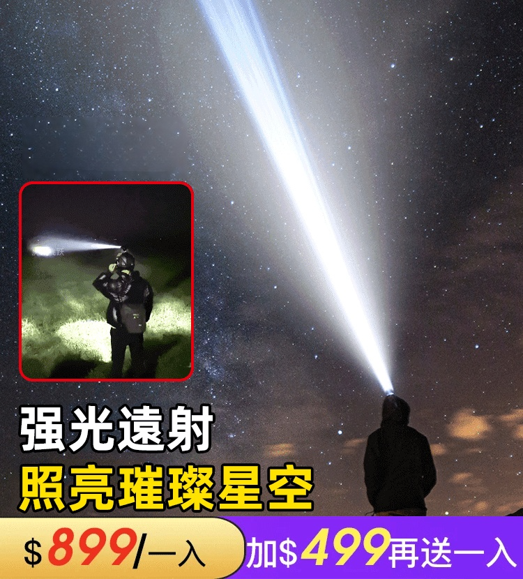 沖天炮頭燈XPG大功率 【可作為移動電源】