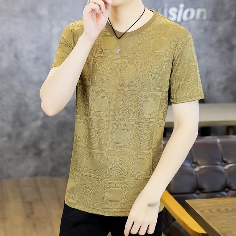 남성 아이스 자가드 반팔