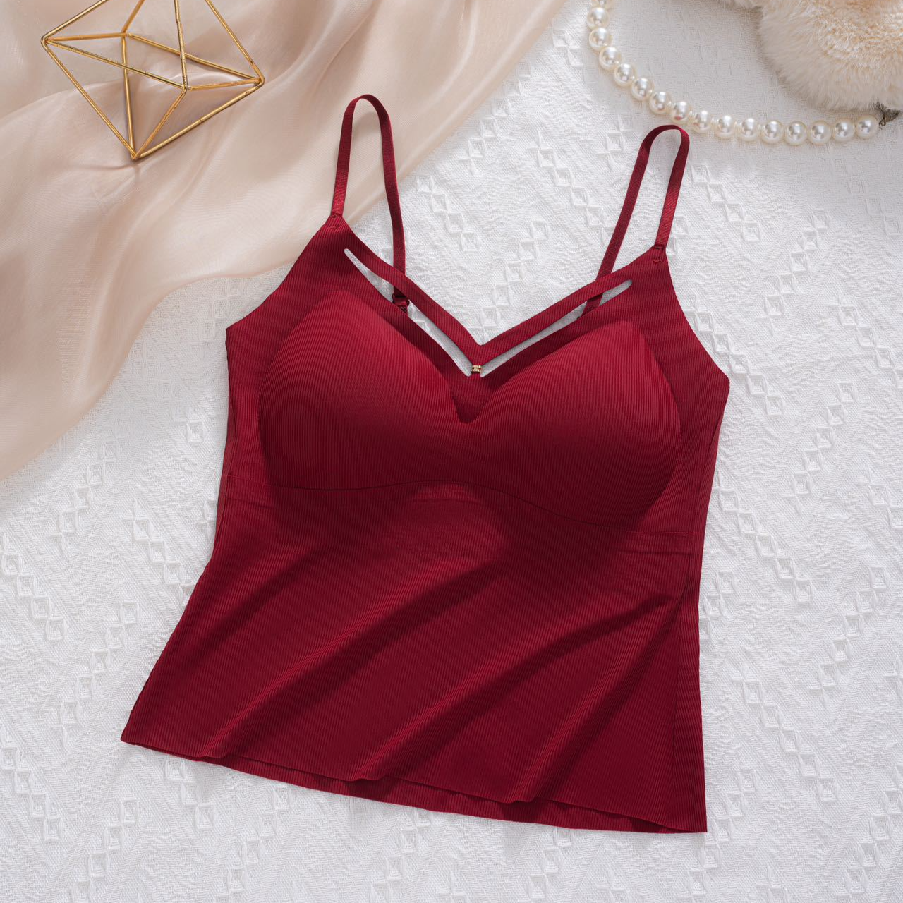 이너 노라인 나시 여 고정컵 에어 브라 푸시업 컵 랩 노라인 나시