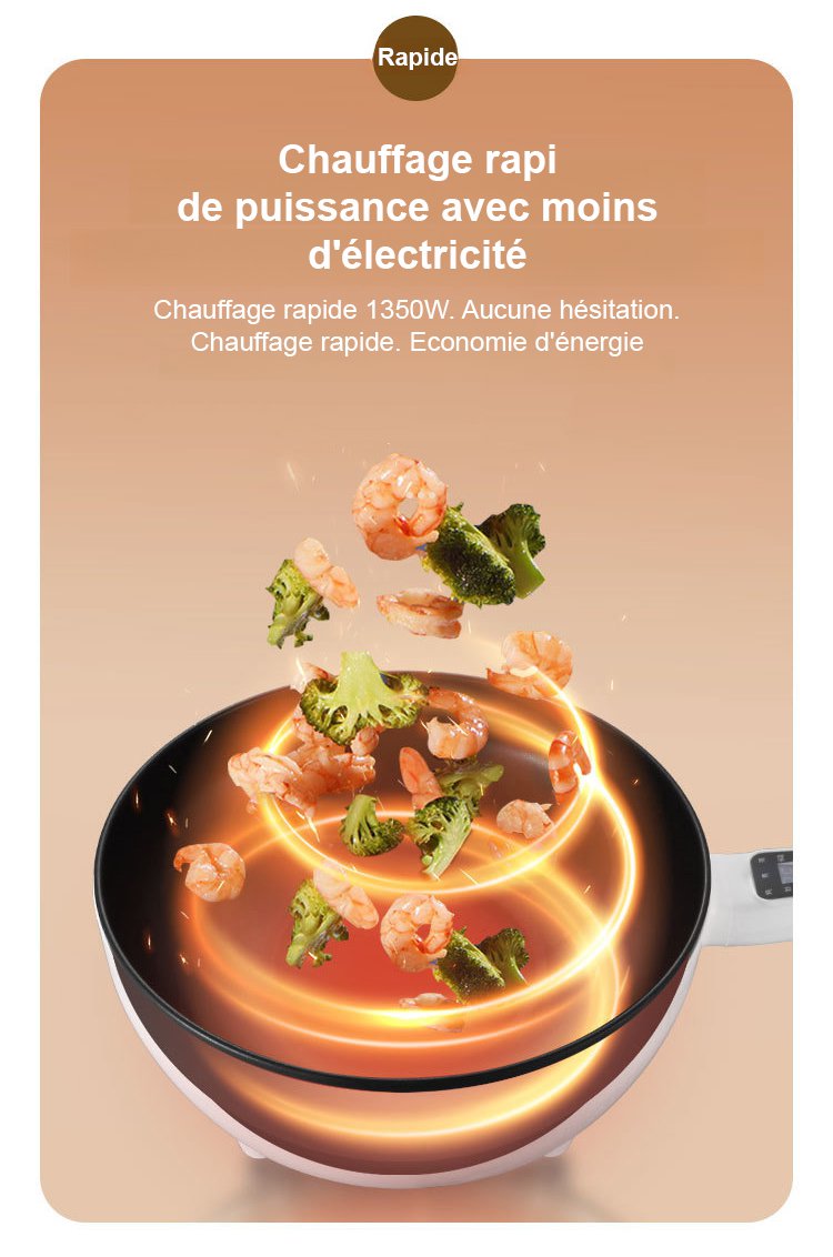 Wok électrique multifonctionnel intégré et intelligent