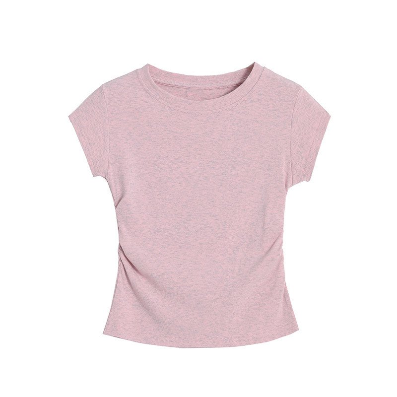 デザイン感のあるスリムフィットクルーネックトップス