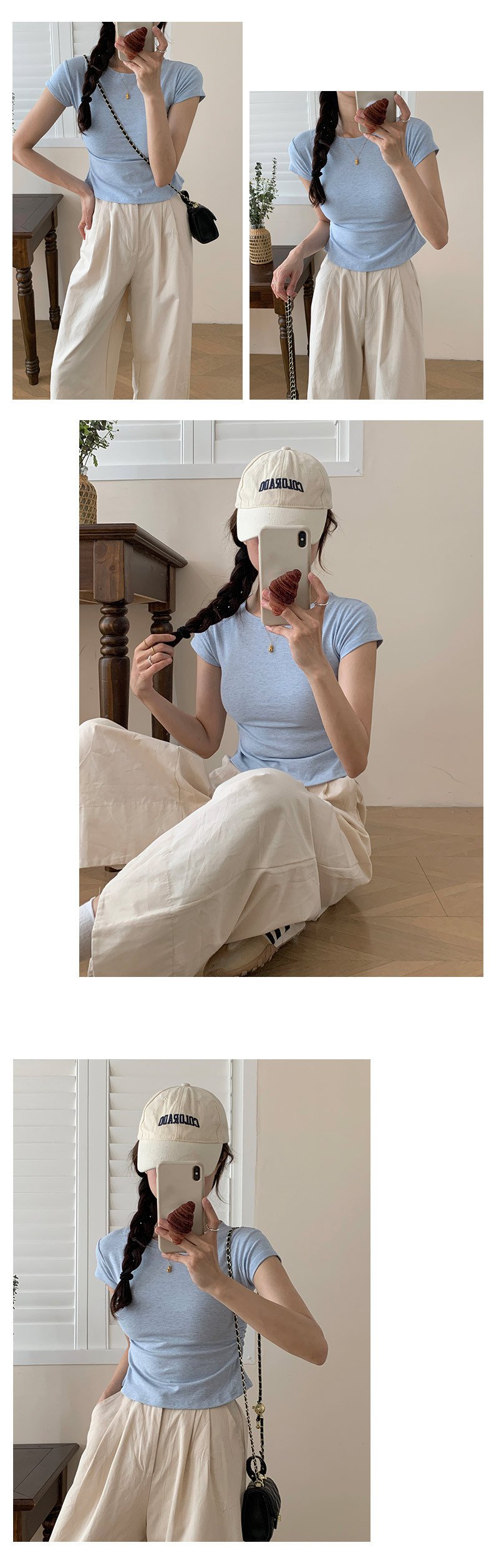 着回し力抜群のレディースラウンドネックTシャツ