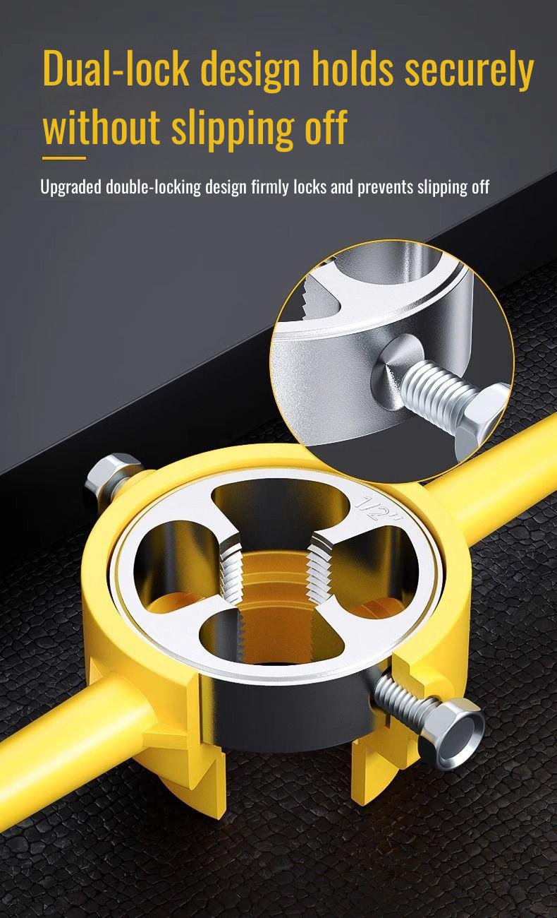 Set of 6 dies for various pipe sizes