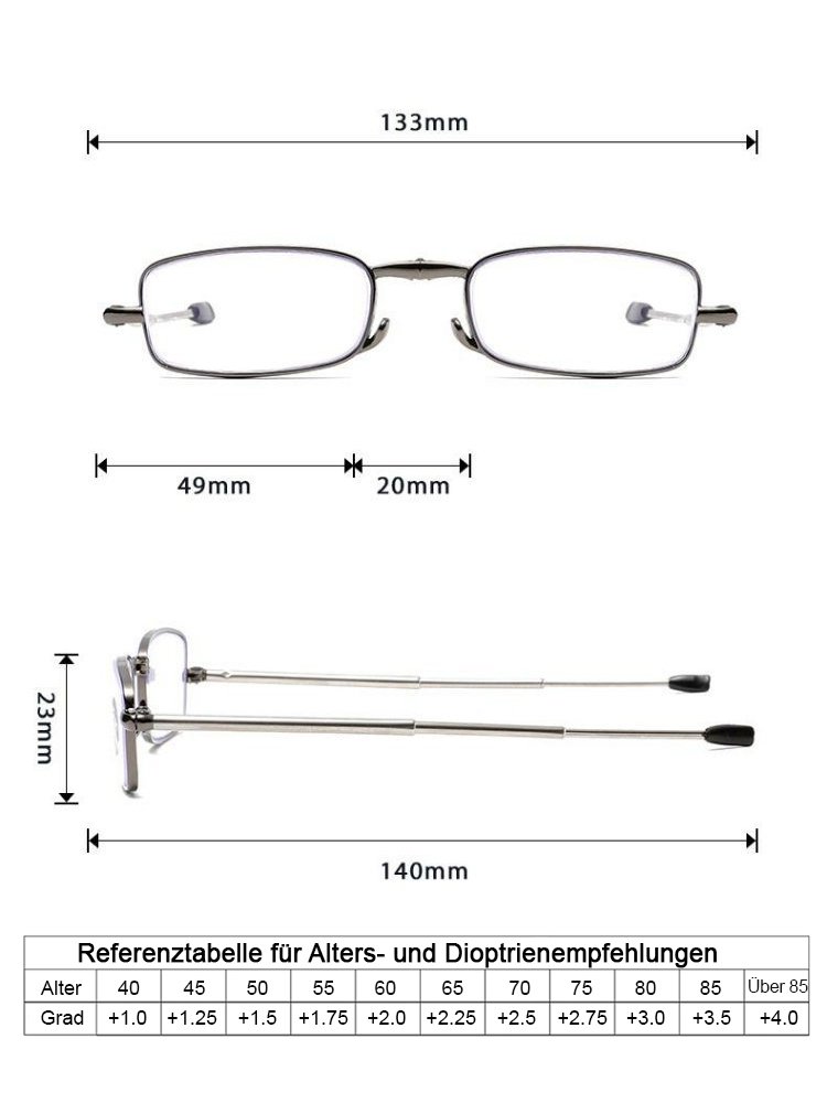 Faltbare Anti-Blaulicht-Lesebrille