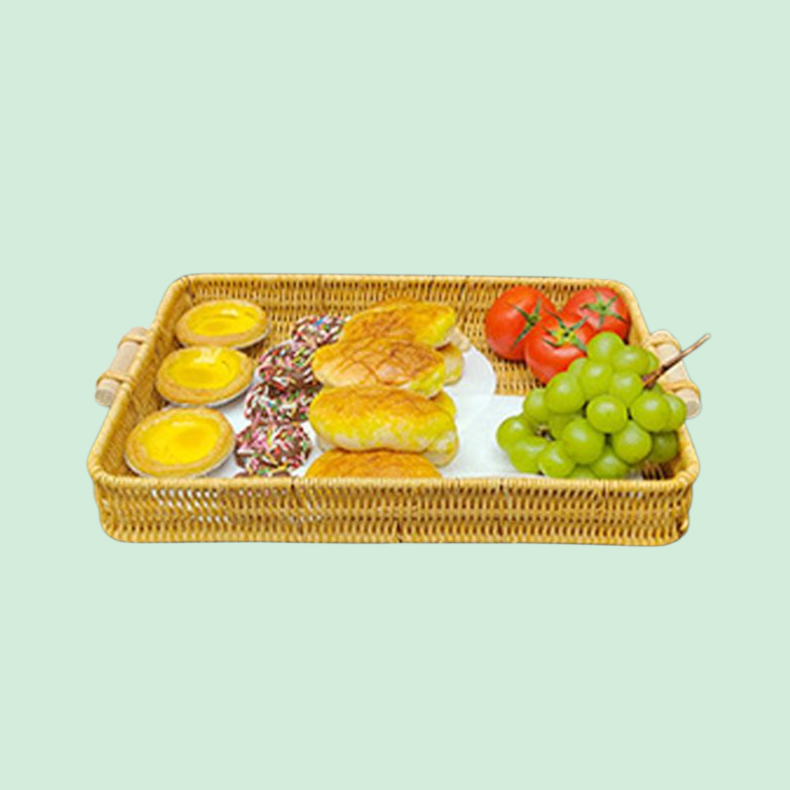 원목 손잡이 쟁반 수납 바구니