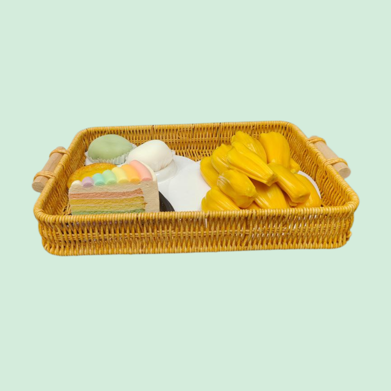 원목 손잡이 쟁반 수납 바구니