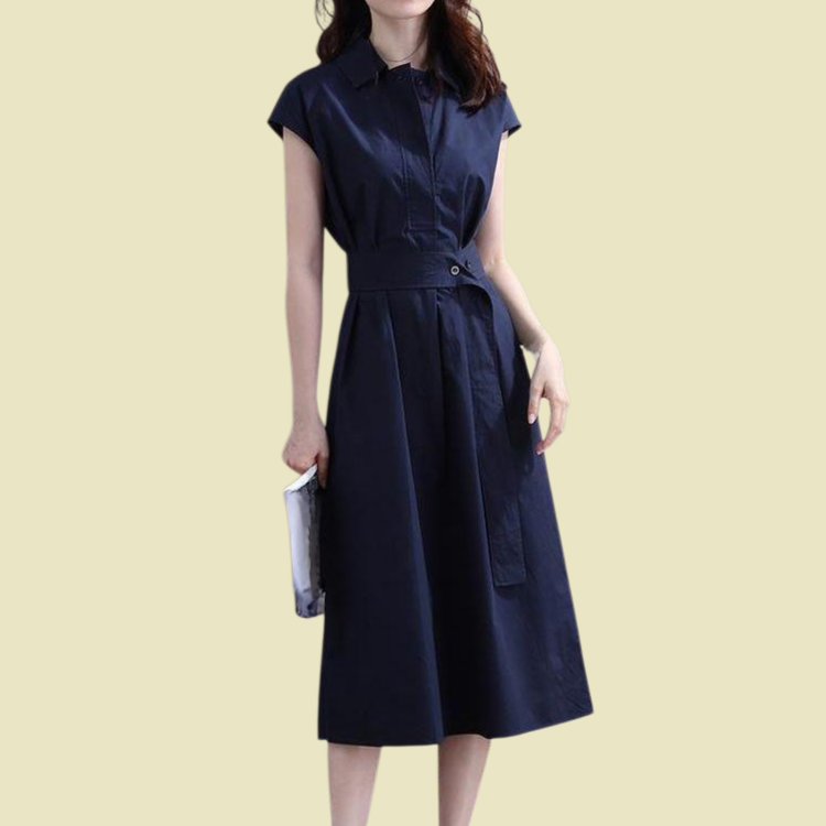 Waist cinching and slimming fashionable dress