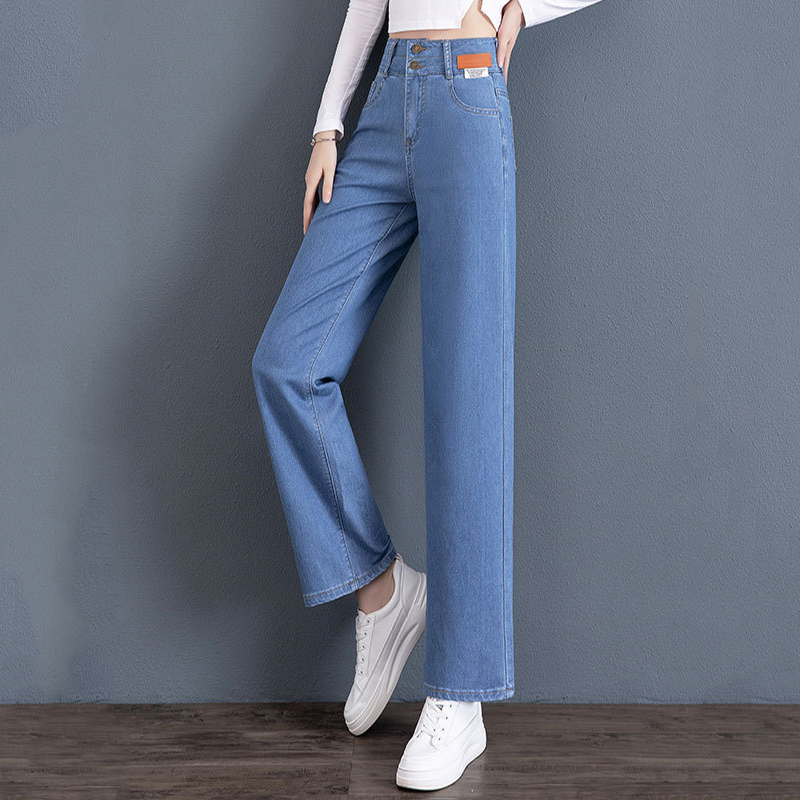 하이웨스트 스판 데님 텐셀 여자 팬츠