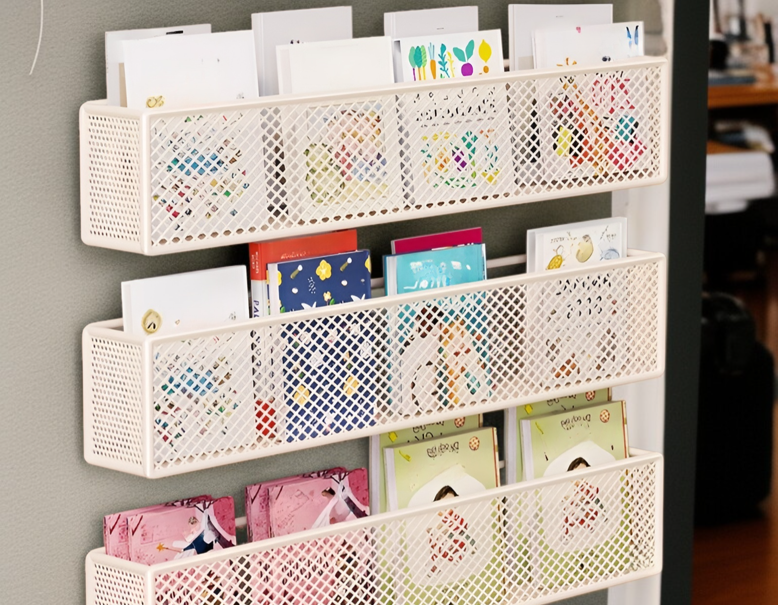 クラックラック家庭用ドアの後ろの多層狭い本棚キッチン壁収納ラックディスプレイ壁キャビネットバスルーム収納