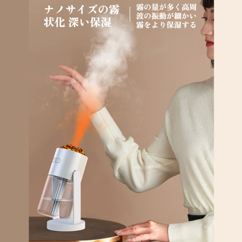 小型 卓上加湿器 除菌 アロマ対応 7色LEDライト 超音波加湿器 静音 