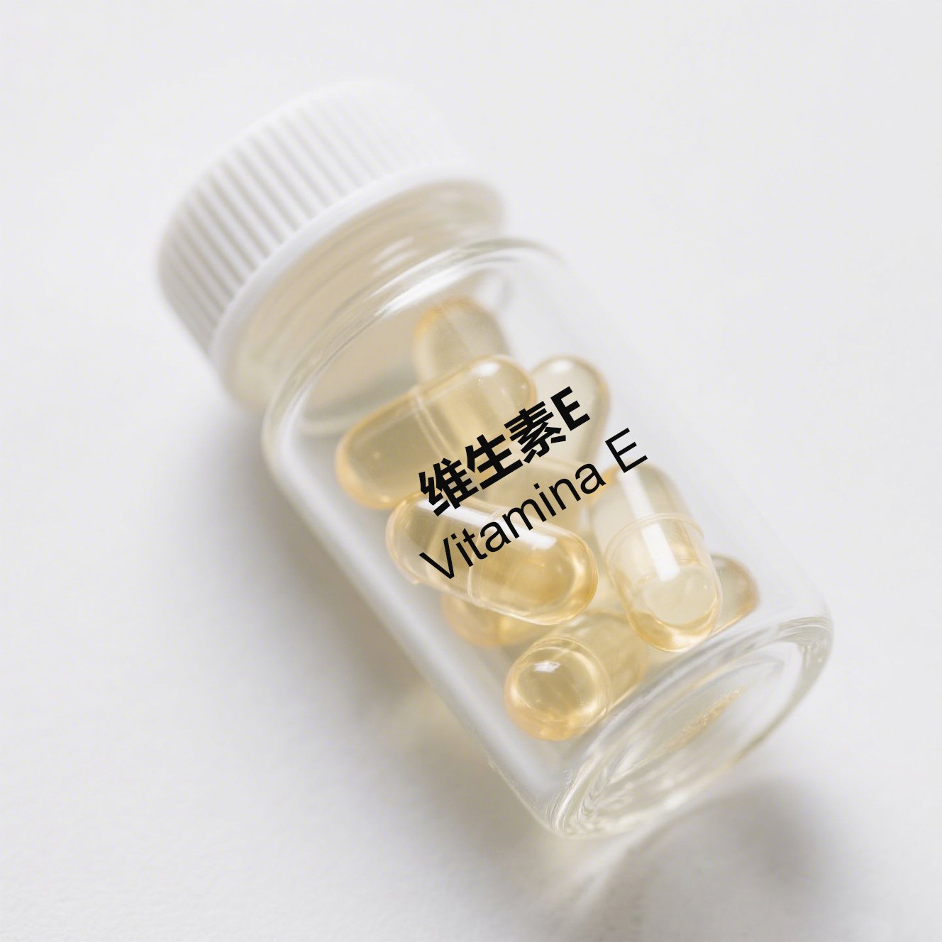 Suplemento de Vitamina E en cápsulas para la piel