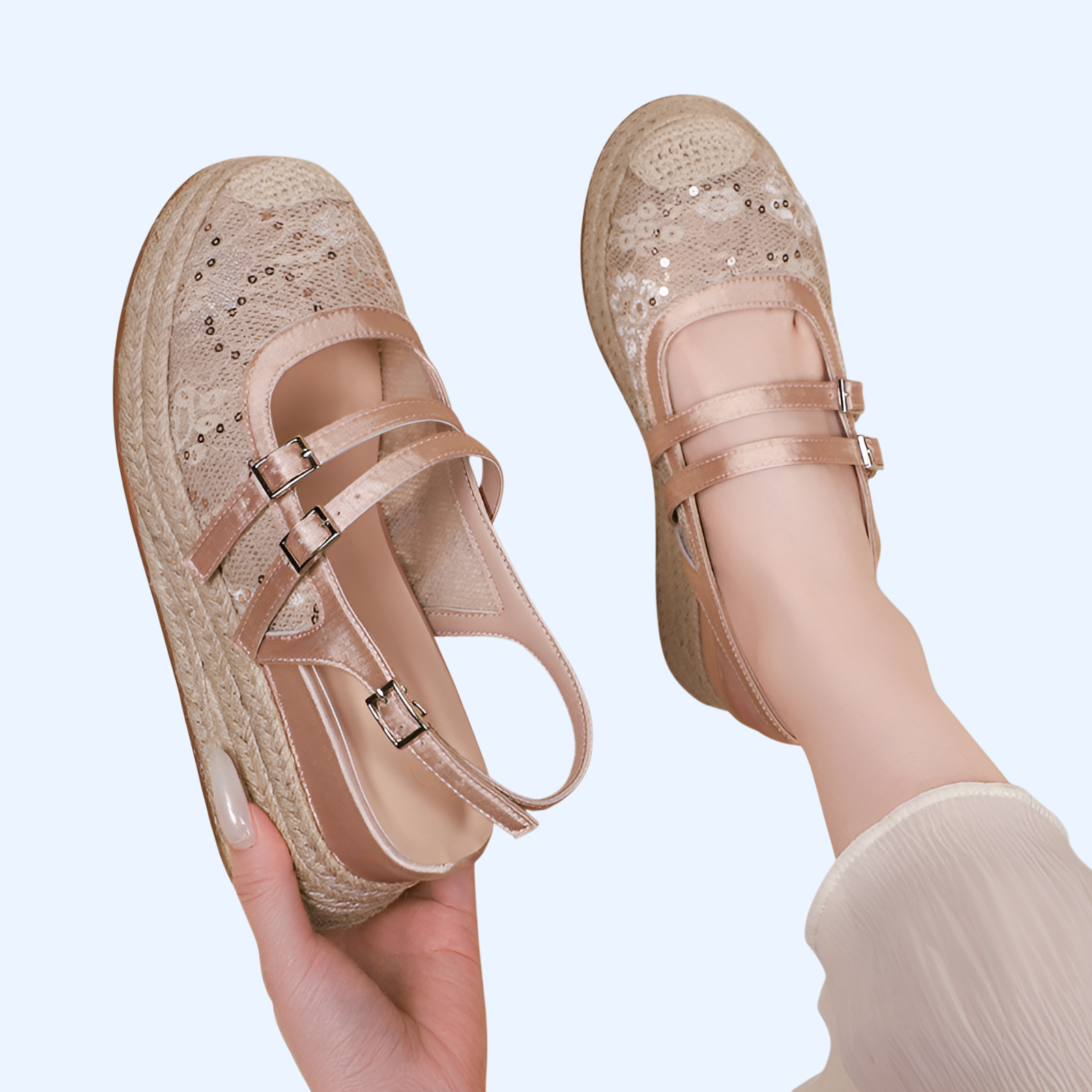 レディースバンドル坂と厚底サンダル